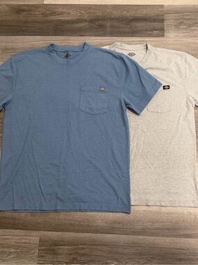 Dickies Men’s Blue/Grey Heavyweight Pocket Tee T-Shirt Lot of 2 Size Large